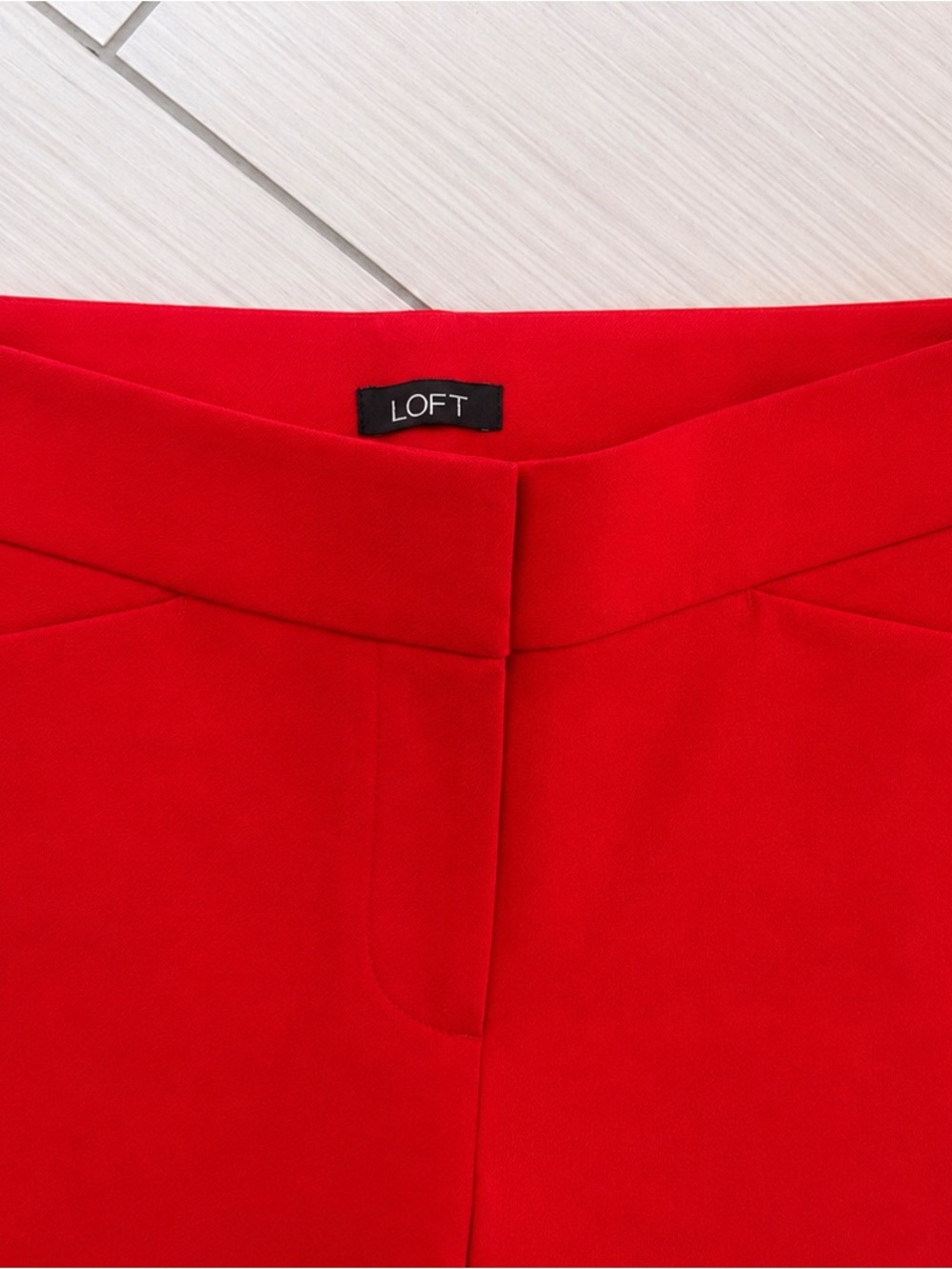 LOFT Riviera Pants Size 4 Red Ankle Career Stretch Dress Pants - Picture 5 of 5